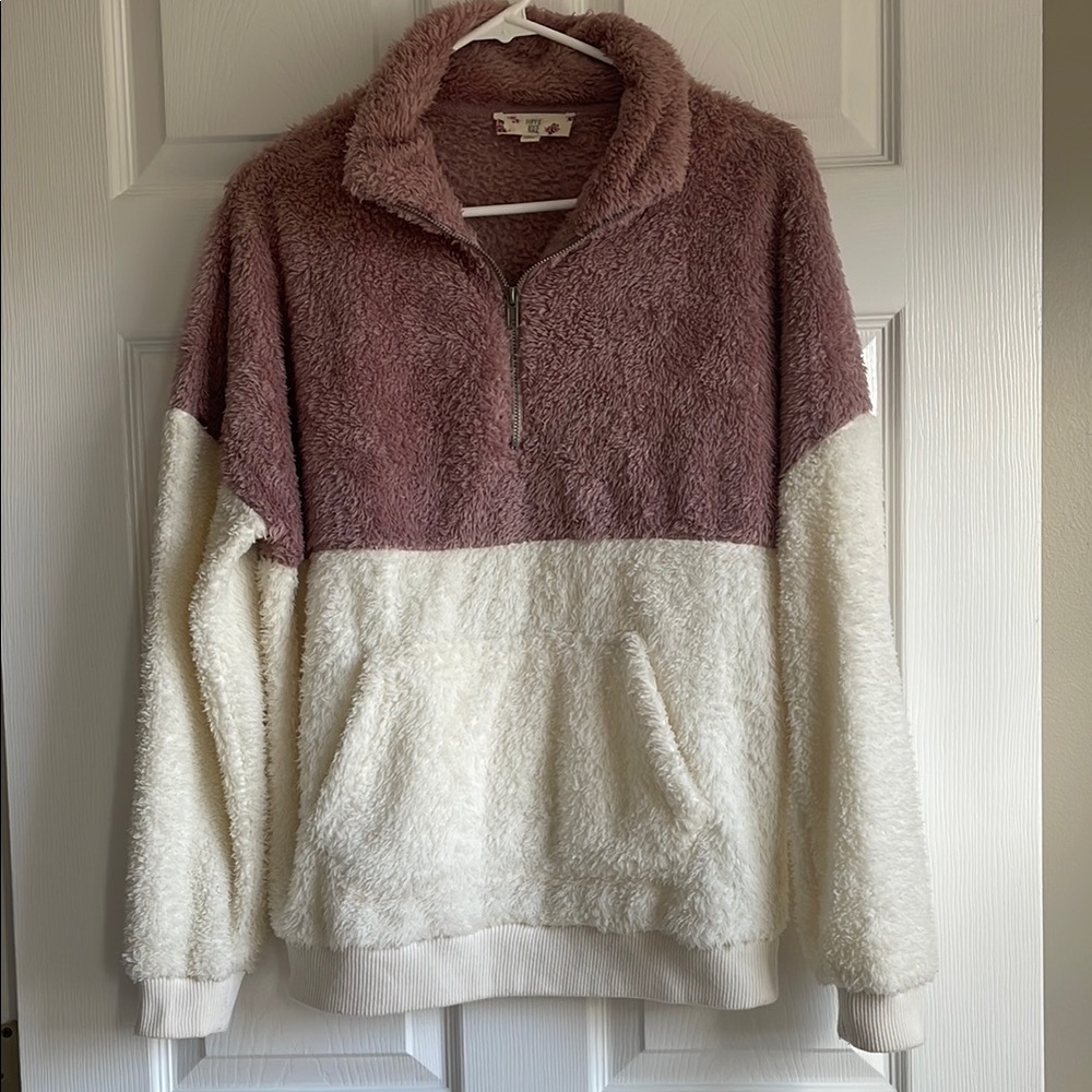 Hippie Rose Two-Tone Fleece Pullover